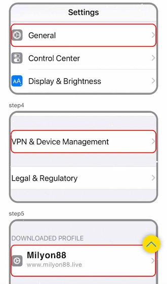 Step 3: Then go to the phone settings and select “device management and VPN”. 